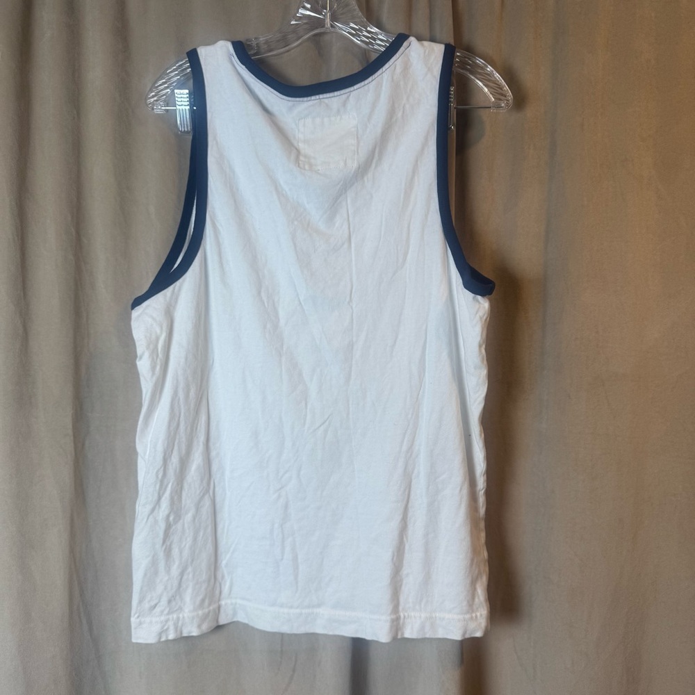 Hollister California Men's White and Navy Tank Top‎ - Picture 7 of 7